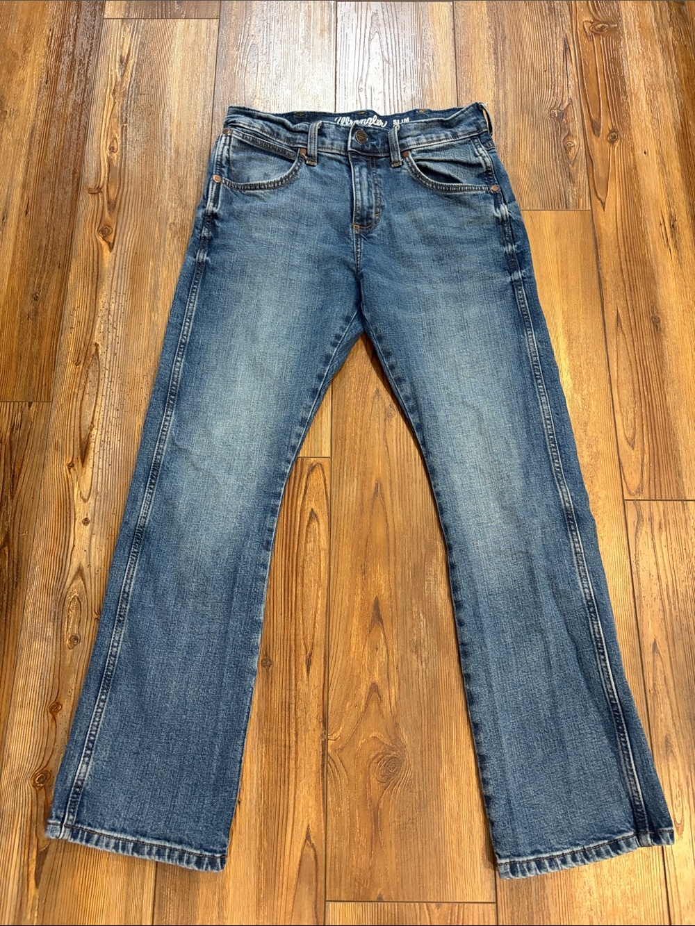 Wrangler Retro Slim Boot Blue Denim Jeans - Men’s/Young Men’s